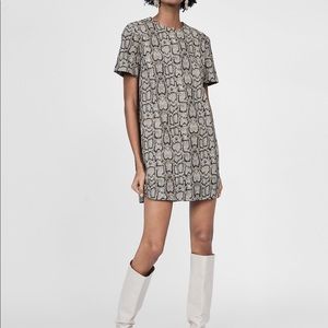 Zara SNAKESKIN JACQUARD DRESS